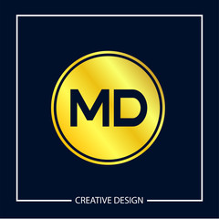 Initial MD Letter Logo Template Design