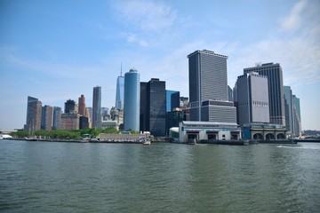 Fototapeta na wymiar Manhattan vue du ferry en partance vers Staten Island