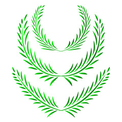 Set of green Wreath. Vector illustration.