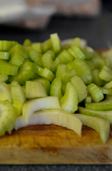 Chopped Celery In Frying Pan