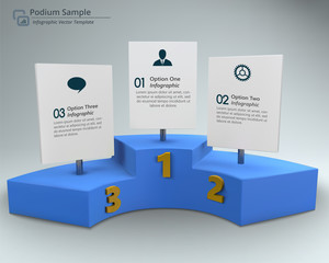 Podium Stage Infographic Vector Illustration