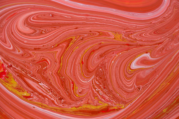 Fototapeta na wymiar Photos of manufacturing a paint composite color. Mixing acrylic paint in different colors. Marbleized.