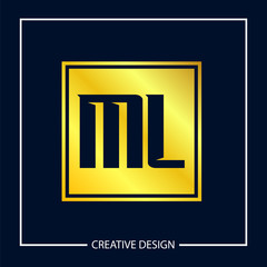 Initial ML Letter Logo Template Design