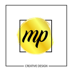 Initial MP Letter Logo Template Design