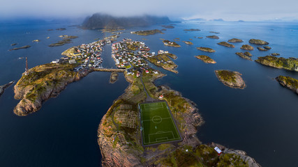 Most remote soccer ground in the world - on Henningsvaer islands, Lofoten © Marcel