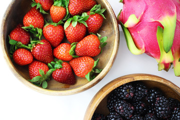 Strawberries Blackberries Dragon Fruit