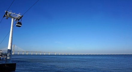 cable car at portuguese town lisbon