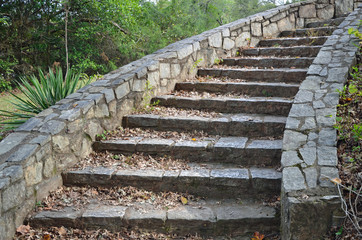 Stone stairs at Indian Springs  State Park in Georgia