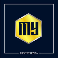 Initial MY Letter Logo Template Design