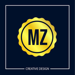 Initial MZ Letter Logo Template Design