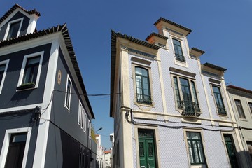 residencial area of aveiro with colorful houses
