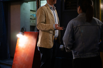 Night walking in Shinbashi area of japan