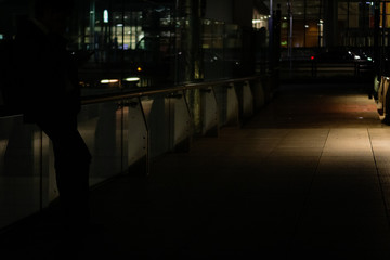 Night walking in Shinbashi area of japan