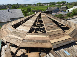 Obraz premium wood, wooden frame, round wooden frame, architecture, wooden dome