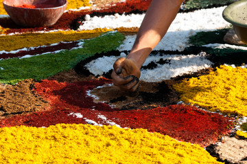 Alfombras de aserrín, Semana Santa en Nicargua
