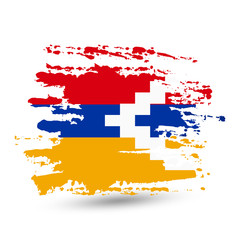 Grunge brush stroke with Nagorno-Karabakh Republic national flag