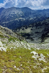 Fototapeta na wymiar Amazing Panorama around Banderitsa pass, Pirin Mountain, Bulgaria