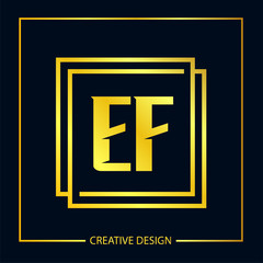 Initial EF Letter Logo Template Design