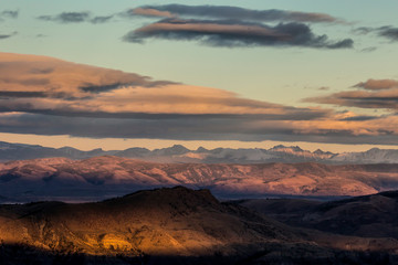 sunset in the mountains