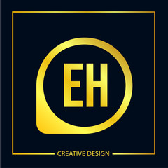 Initial EH Letter Logo Template Design