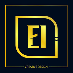 Initial EI Letter Logo Template Design