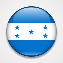 Flag of Honduras. Round glossy badge