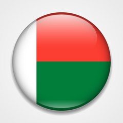 Fototapeta premium Flag of Madagascar. Round glossy badge