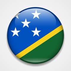 Flag of Solomon Islands. Round glossy badge