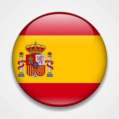 Obraz premium Flag of Spain. Round glossy badge