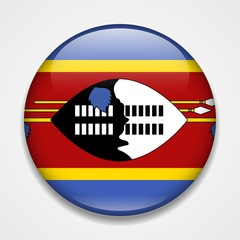 Fototapeta na wymiar Flag of Swaziland. Round glossy badge