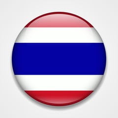Flag of Thailand. Round glossy badge
