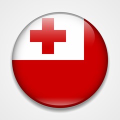 Flag of Tonga. Round glossy badge