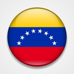 Flag of Venezuela. Round glossy badge