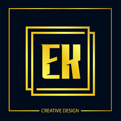 Initial EK Letter Logo Template Design