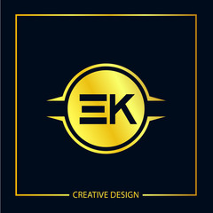 Initial EK Letter Logo Template Design
