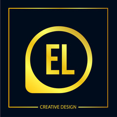 Initial EL Letter Logo Template Design