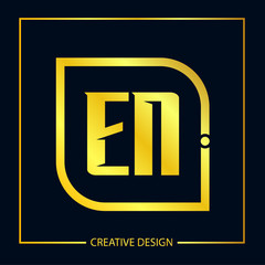 Fototapeta premium Initial EN Letter Logo Template Design