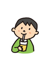 ジュースを飲む男の子
