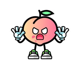 Peach zombie mascot cartoon illustration