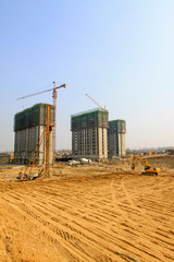 Fototapeta premium high rise residential construction site in a city