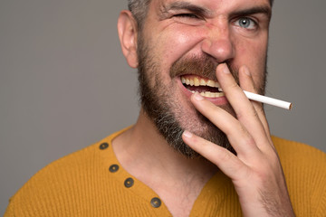 Hard drugs and nicotine addict. Human physiology concept. Stop smoking addiction.