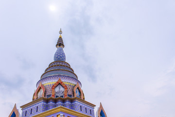 Fototapeta premium Pagoda w świątyni Tha Ton w Mae Ai, Chiang Mai, Tajlandia