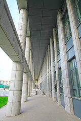 Column and corridors in an office building