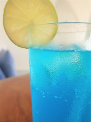 Blue cocktail on luxury beach resort,luxury travel