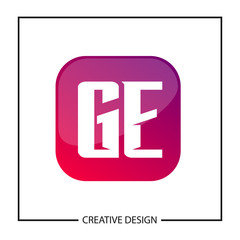 Initial GE Letter Logo Template Design