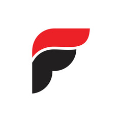 Letter f wings logo vector