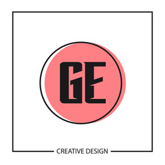 Initial GE Letter Logo Template Design