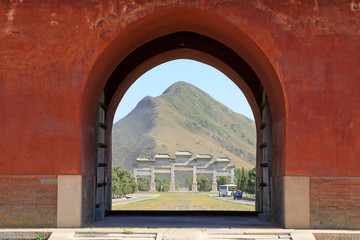 Great Red Gate and Venus Mountains in the Eastern Royal Tombs of the Qing Dynasty, china