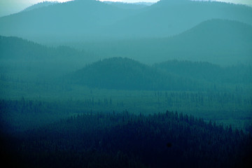 Cinder cones of volcanic eruptions