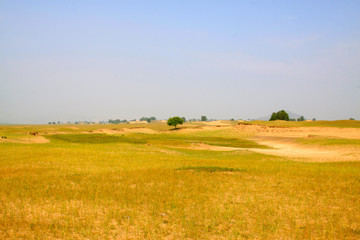Fototapeta na wymiar desertification grassland in the WuLanBuTong grassland, China